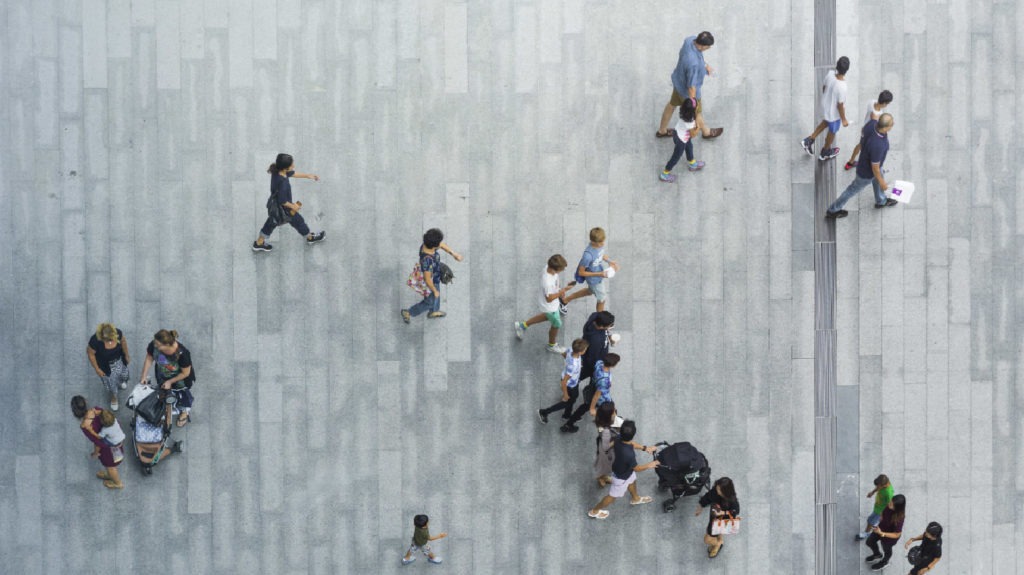 overview of a cement surface where people walk on overview of a cement surface where people walk on