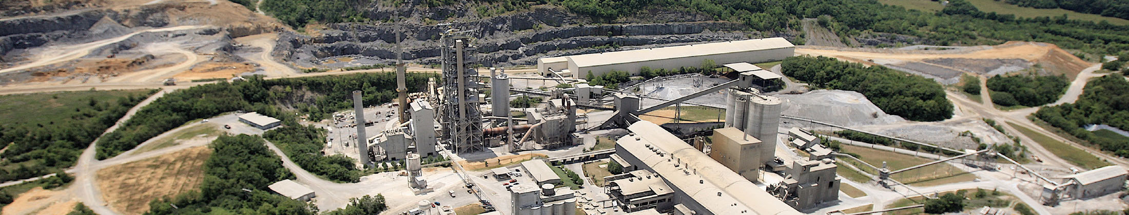 TITAN locations around the world, aerial photo of Titan plant in USA Roanoke, among the mountains and greenery