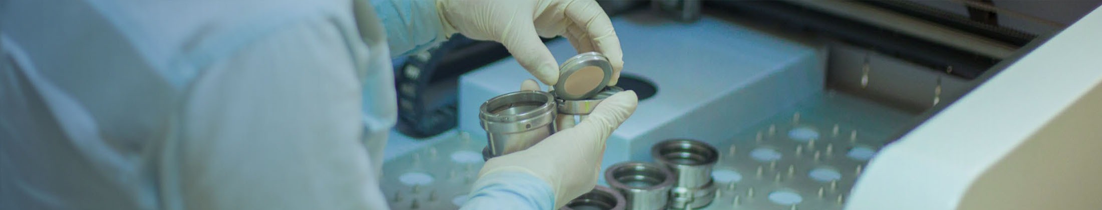 R&D lab, scientist testing cement samples